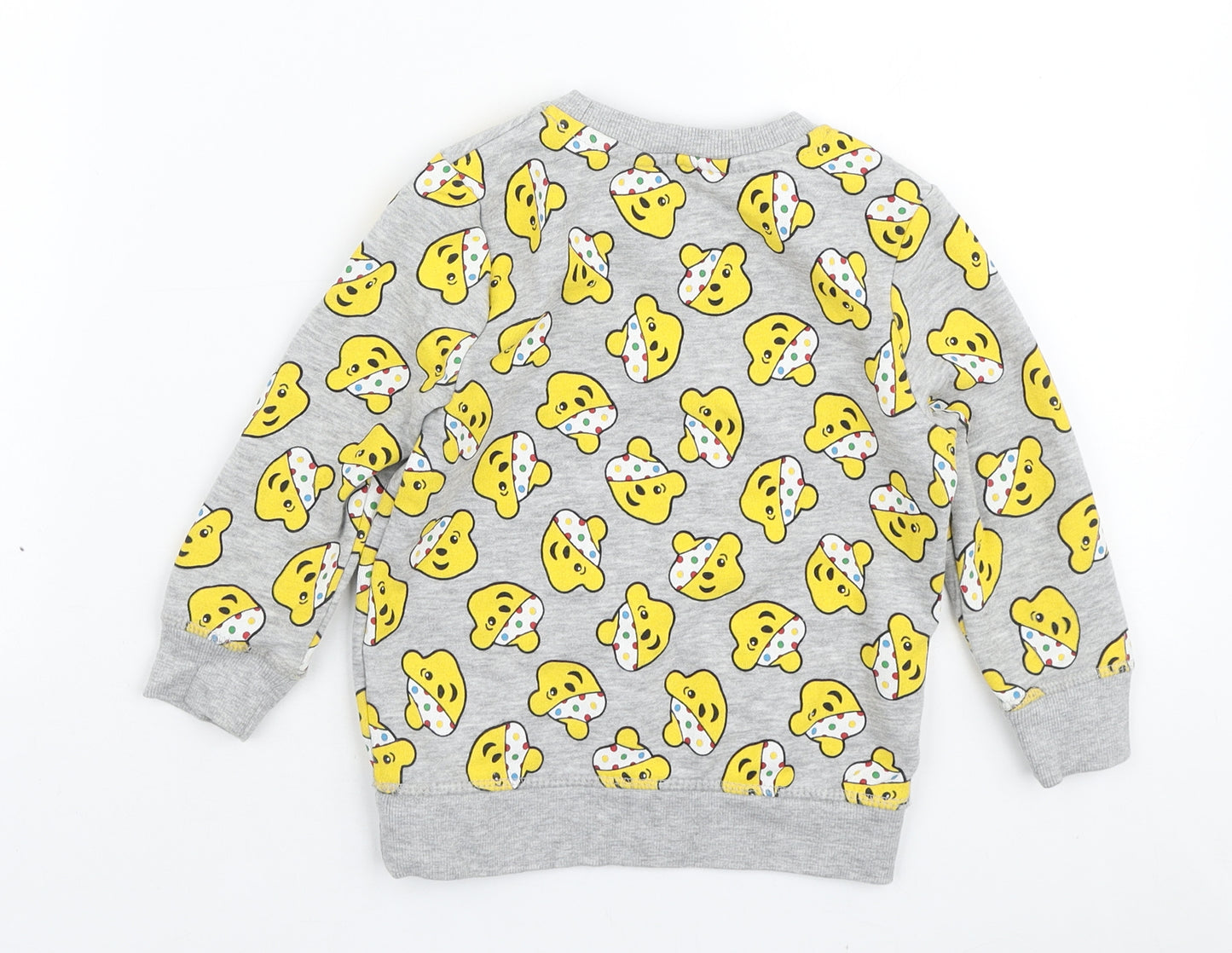 George Boys Grey Geometric Cotton Pullover Sweatshirt Size 2-3 Years Pullover - Pudsey Bear
