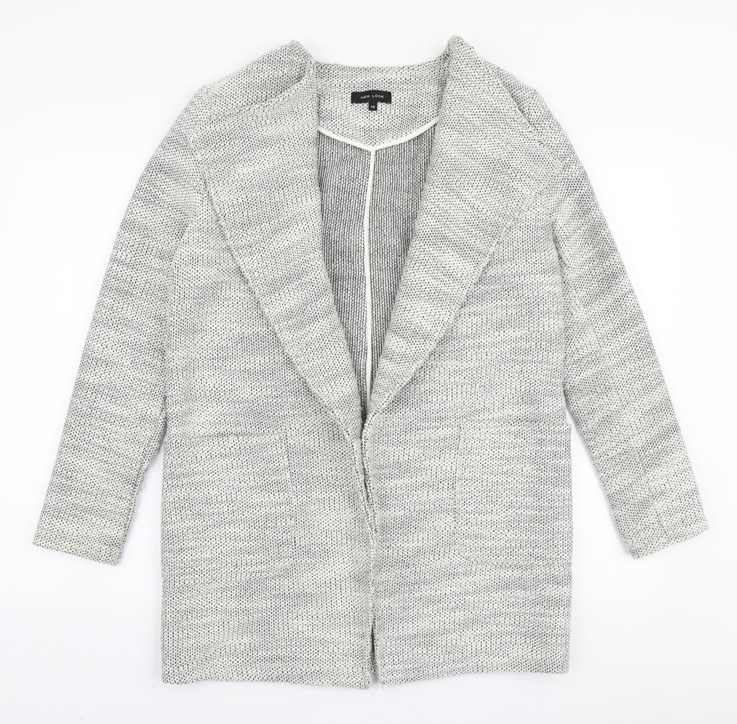New Look Womens White Jacket Coatigan Size 12
