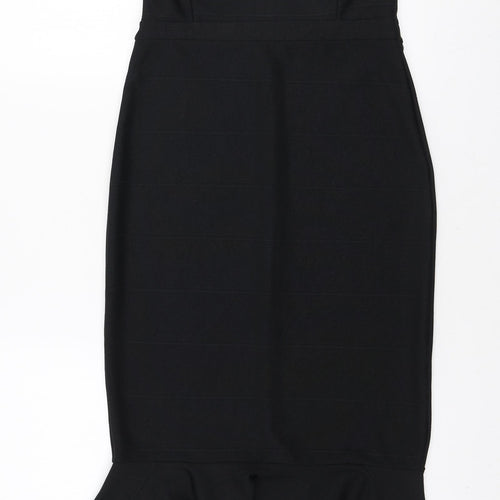 In the Style Womens Black Polyester Bodycon Size 10 Off the Shoulder Pullover