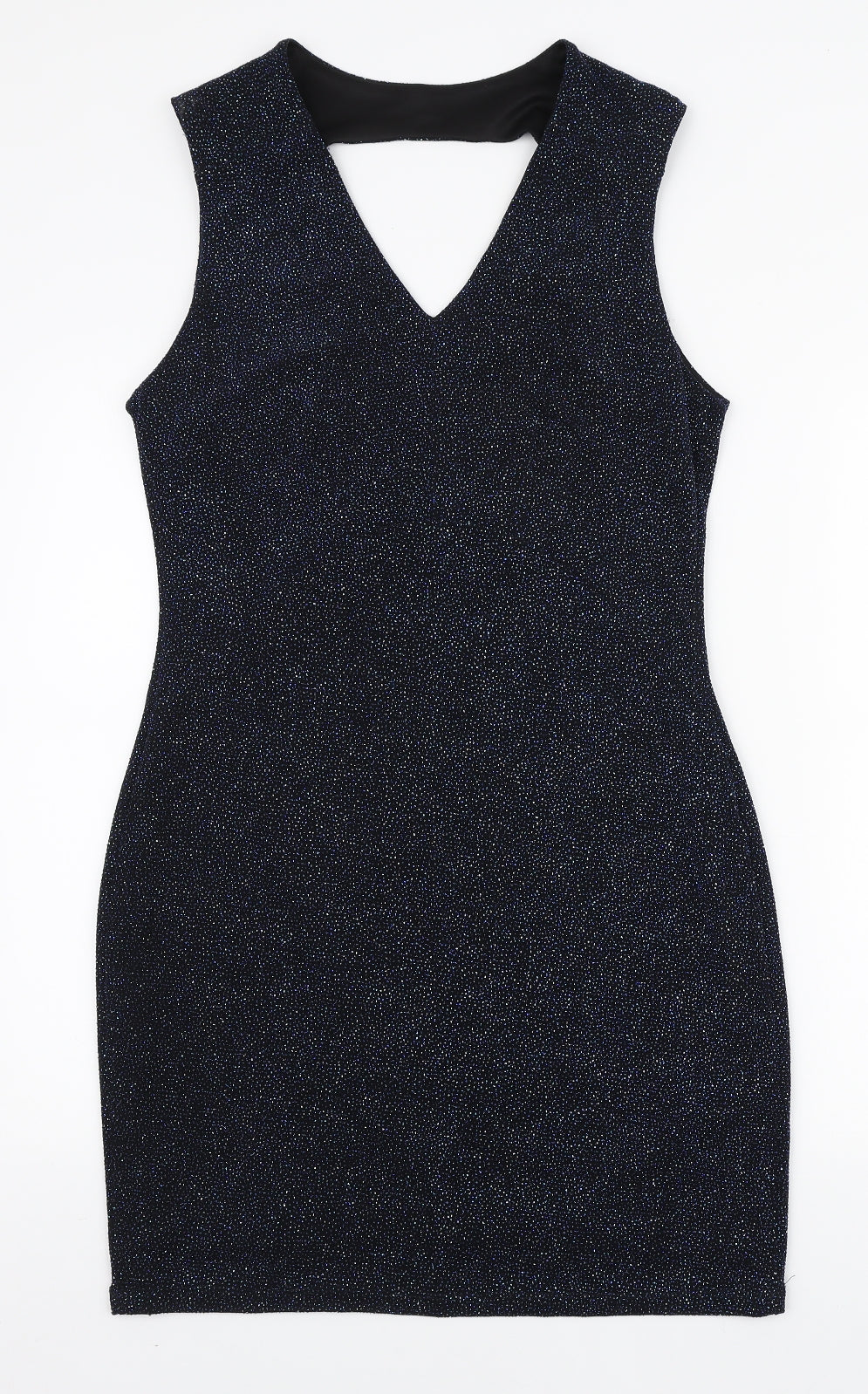 Debenhams Womens Black Polyester Bodycon Size 16 V-Neck Pullover