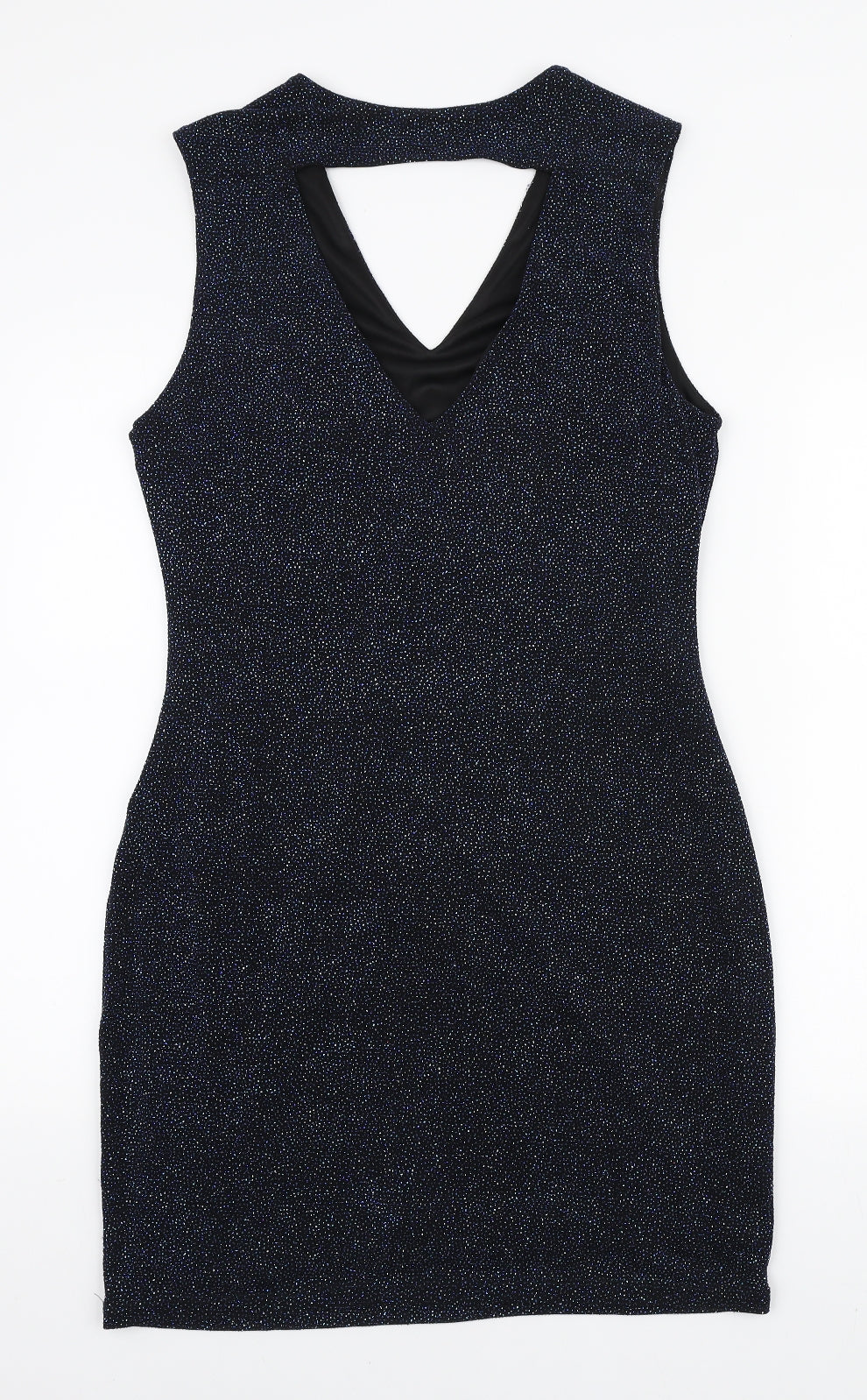 Debenhams Womens Black Polyester Bodycon Size 16 V-Neck Pullover