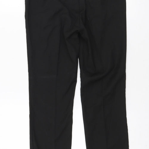 Zara Womens Black Cotton Trousers Size S L27 in Regular Zip