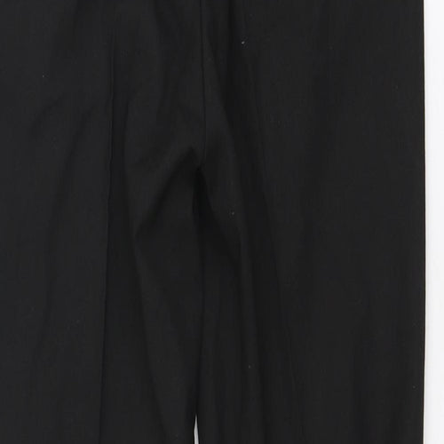 Zara Womens Black Cotton Trousers Size S L27 in Regular Zip