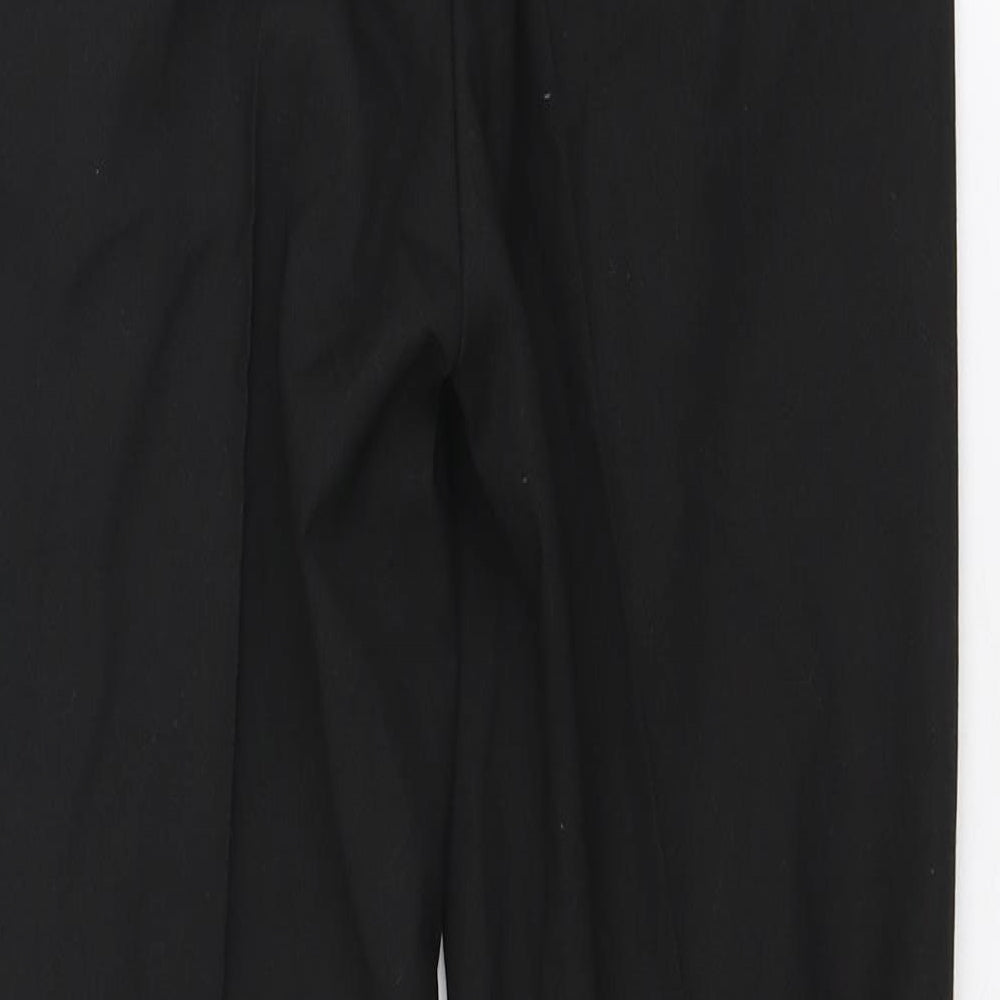 Zara Womens Black Cotton Trousers Size S L27 in Regular Zip