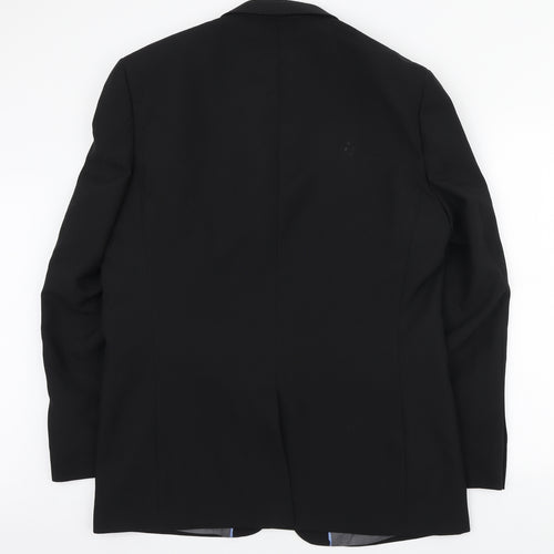 George Mens Black Polyester Jacket Blazer