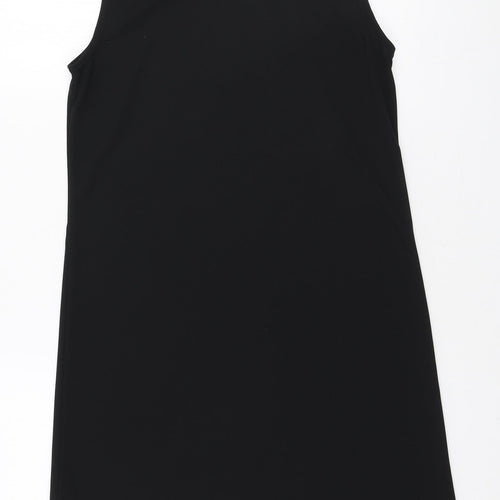 Etam Womens Black Polyester Mini Size 10 Round Neck Pullover - Embroidered Fern