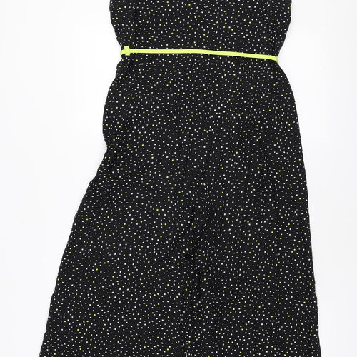 Primark Womens Black Polka Dot Polyester Jumpsuit One-Piece Size 10 Tie