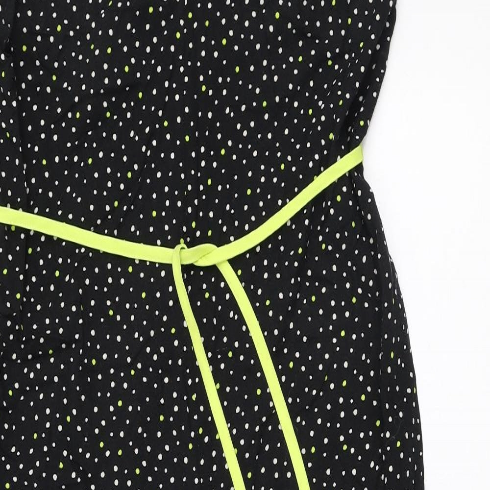 Primark Womens Black Polka Dot Polyester Jumpsuit One-Piece Size 10 Tie