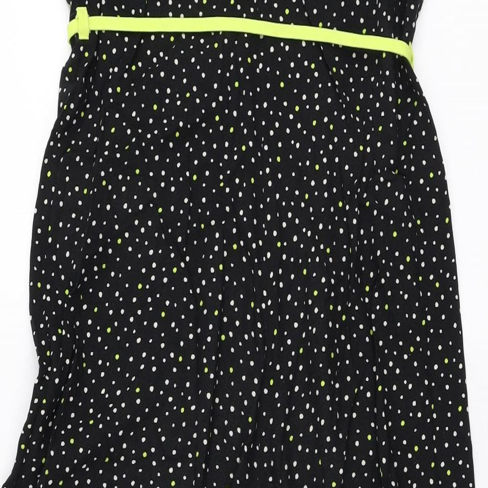 Primark Womens Black Polka Dot Polyester Jumpsuit One-Piece Size 10 Tie
