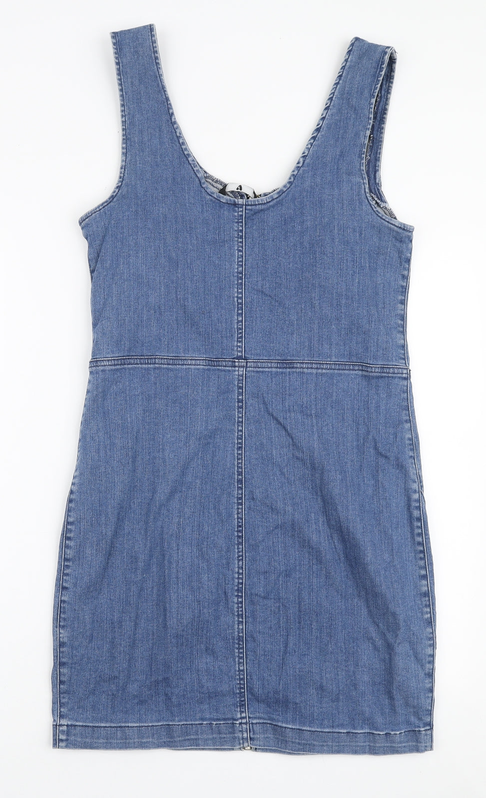 Very Womens Blue Cotton Mini Size 14 Scoop Neck Zip