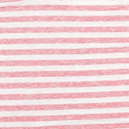 George Womens White V-Neck Striped Polyester Pullover Jumper Size 14