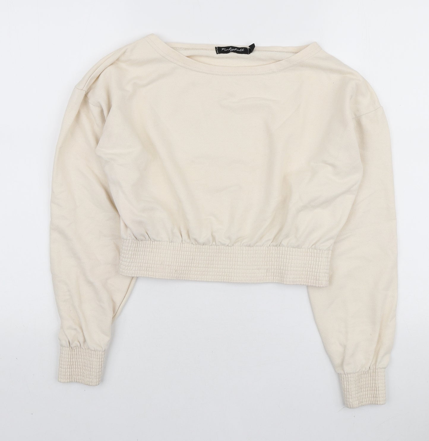 PindyDoll Womens Ivory Polyester Pullover Sweatshirt Size 10 Pullover