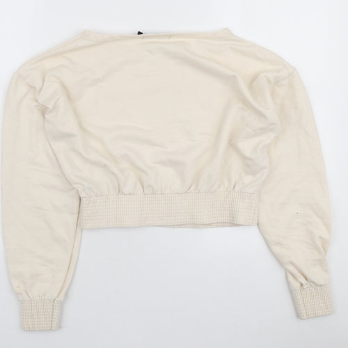 PindyDoll Womens Ivory Polyester Pullover Sweatshirt Size 10 Pullover