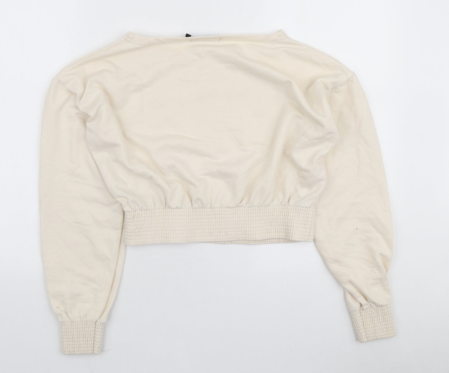 PindyDoll Womens Ivory Polyester Pullover Sweatshirt Size 10 Pullover