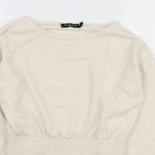 PindyDoll Womens Ivory Polyester Pullover Sweatshirt Size 10 Pullover