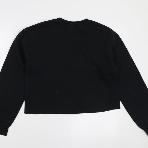 Topshop Womens Black Cotton Pullover Sweatshirt Size S Pullover - Merci Mon Cheri