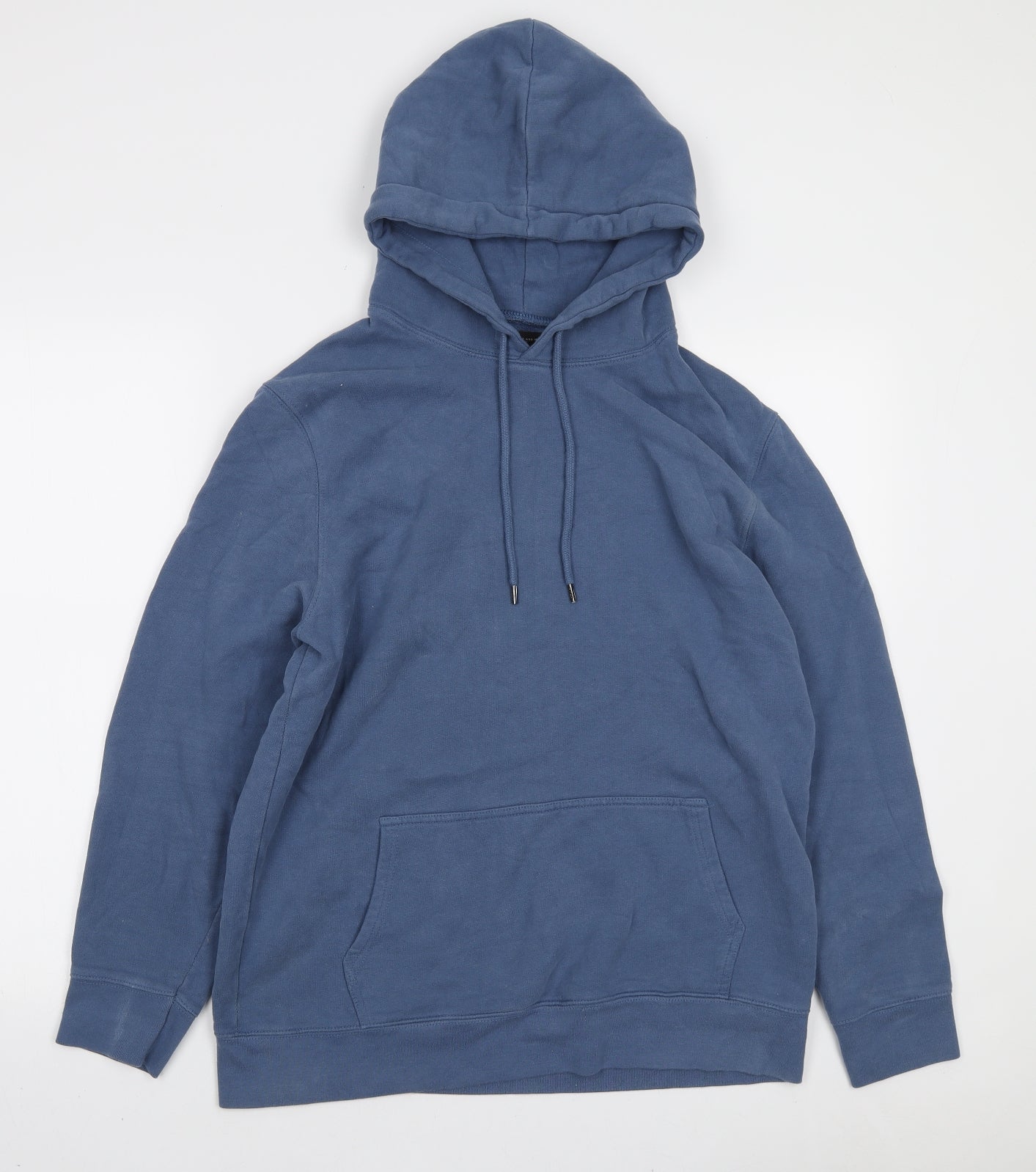 River Island Mens Blue Cotton Pullover Hoodie Size M