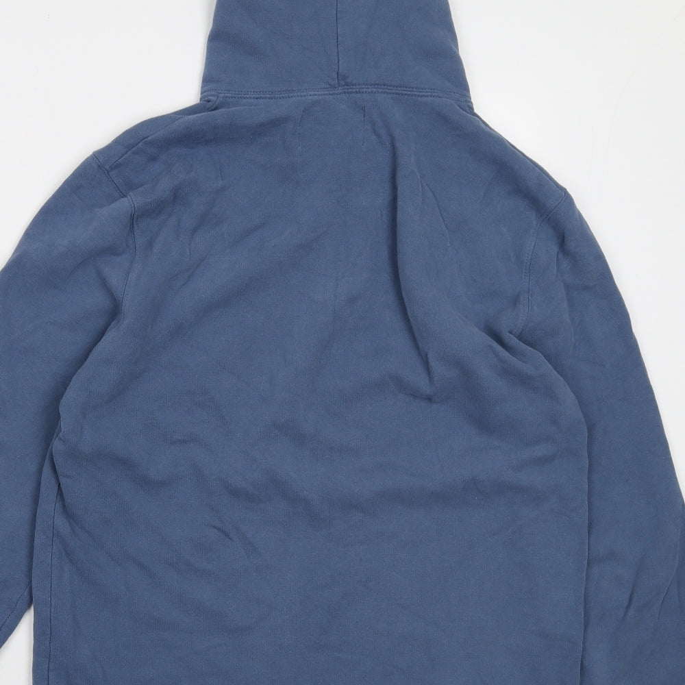 River Island Mens Blue Cotton Pullover Hoodie Size M