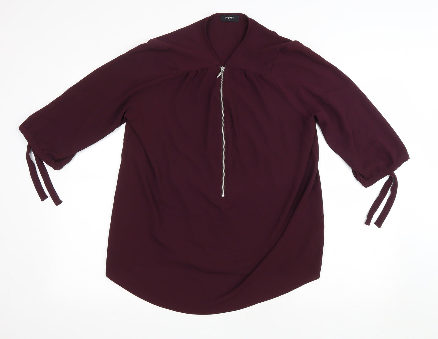 Matalan Womens Purple Polyester Basic Blouse Size 14 V-Neck
