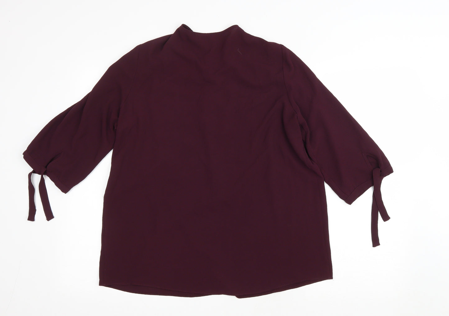 Matalan Womens Purple Polyester Basic Blouse Size 14 V-Neck