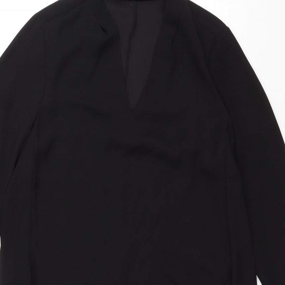 Marks and Spencer Womens Black Polyester Kaftan Size 10 V-Neck Pullover