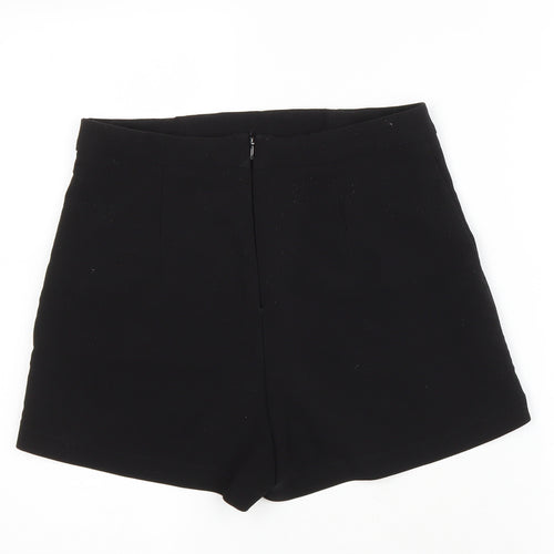 Lost Society Womens Black Polyester Hot Pants Shorts Size 10 L3 in Regular Zip