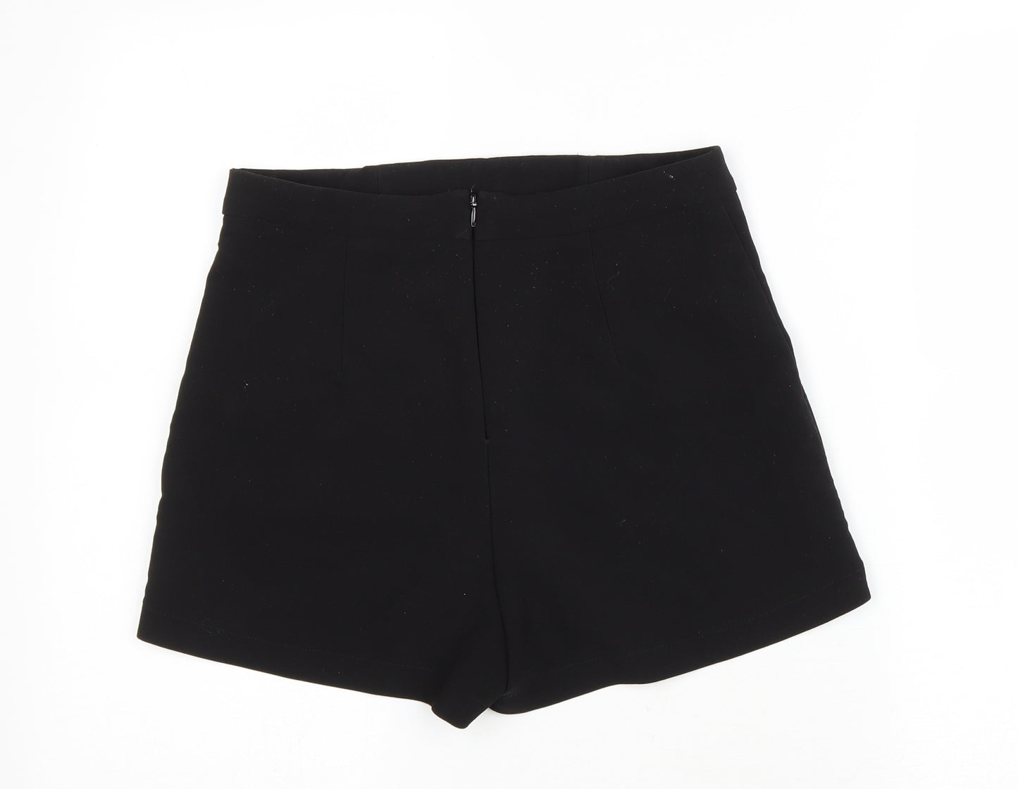 Lost Society Womens Black Polyester Hot Pants Shorts Size 10 L3 in Regular Zip