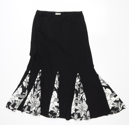 Front view of Roman women’s floral polyester trumpet skirt, size S, drawstring