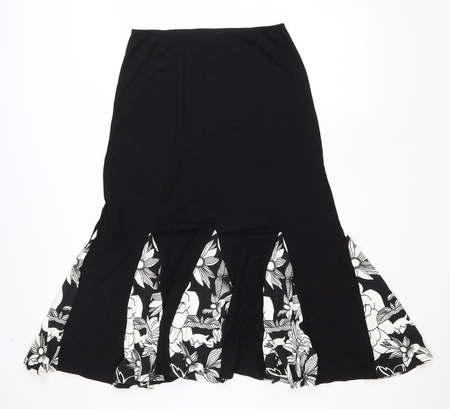 Roman Womens Floral Polyester Trumpet Skirt Size S Drawstring