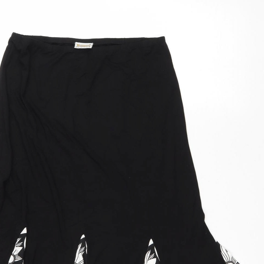 Roman Womens Floral Polyester Trumpet Skirt Size S Drawstring