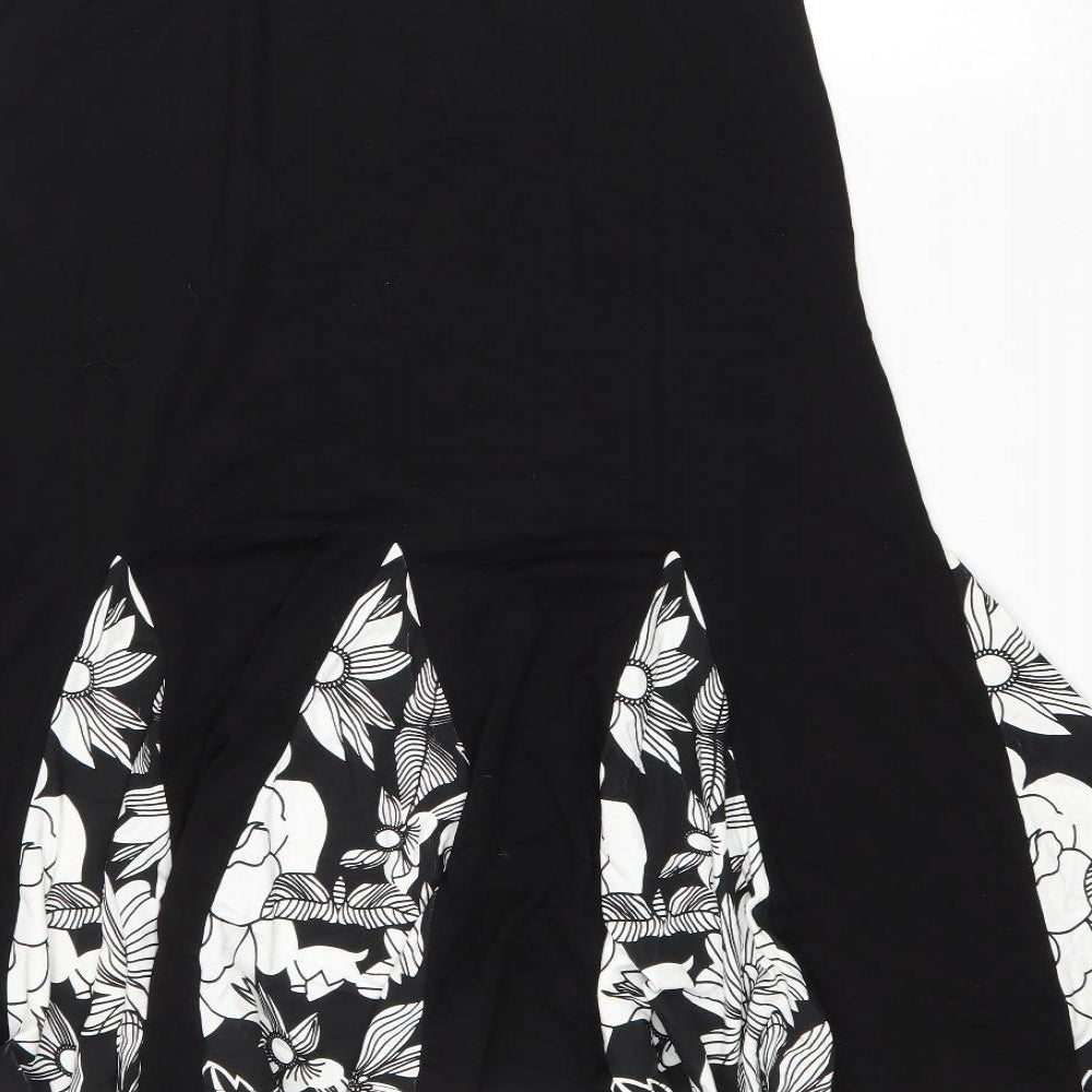 Roman Womens Floral Polyester Trumpet Skirt Size S Drawstring