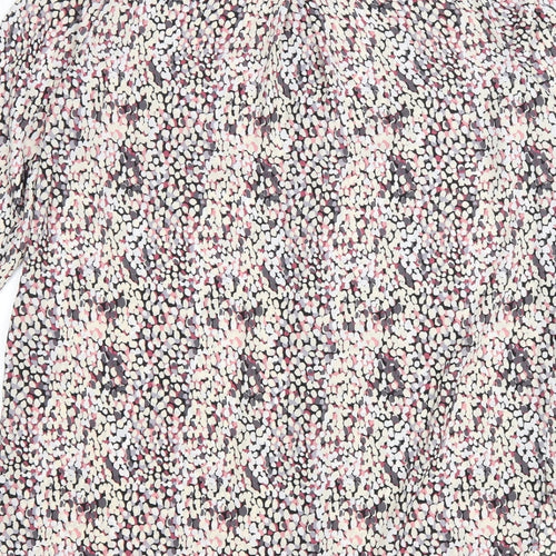 Matalan Womens Pink Geometric Polyester Shirt Dress Size 10 Collared Button