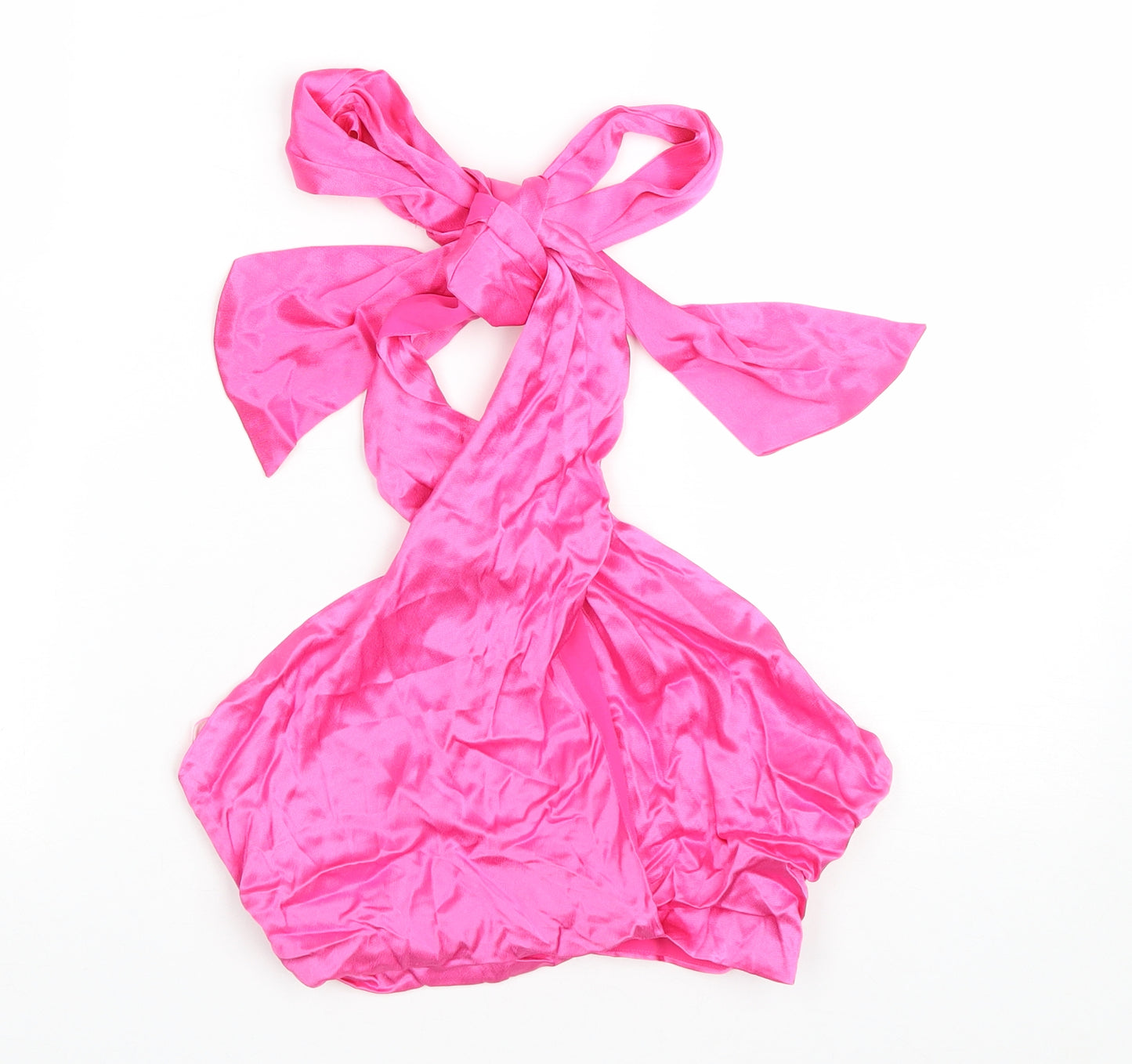 Zara Womens Pink Polyester Cropped Blouse Size S Halter
