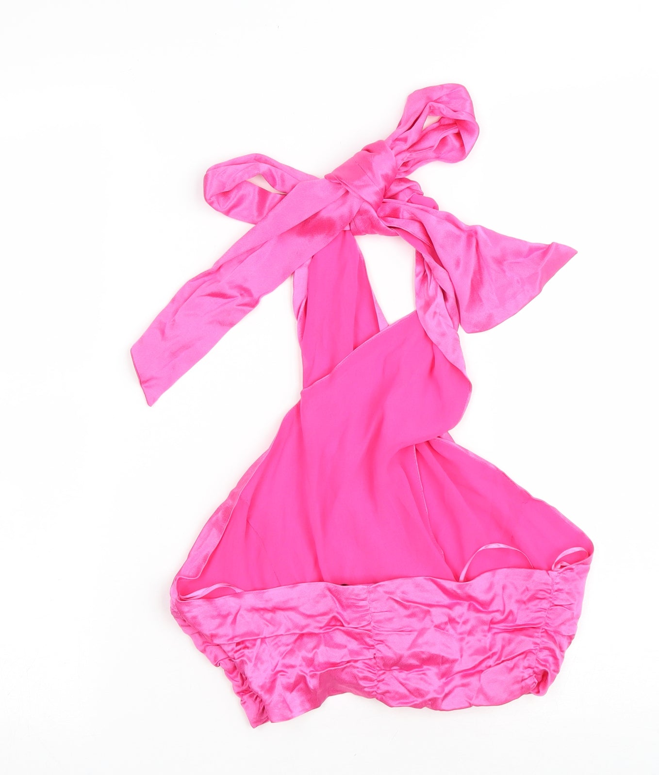 Zara Womens Pink Polyester Cropped Blouse Size S Halter