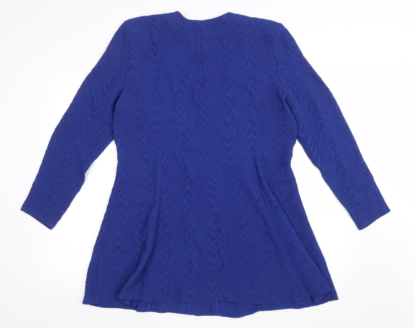 Vivienne Lawrence Womens Blue Geometric Viscose Tunic Blouse Size 14 Round Neck