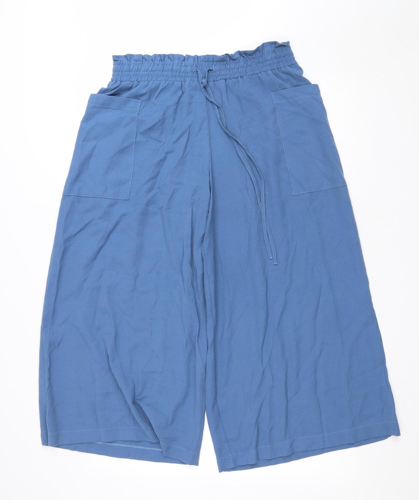 TU Womens Blue Polyester Culotte Shorts Size 14 L20 in Regular Drawstring