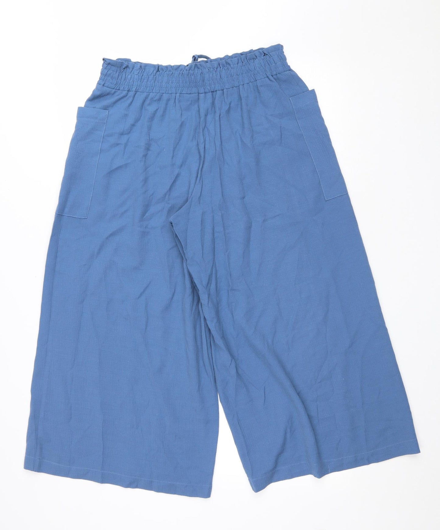 TU Womens Blue Polyester Culotte Shorts Size 14 L20 in Regular Drawstring