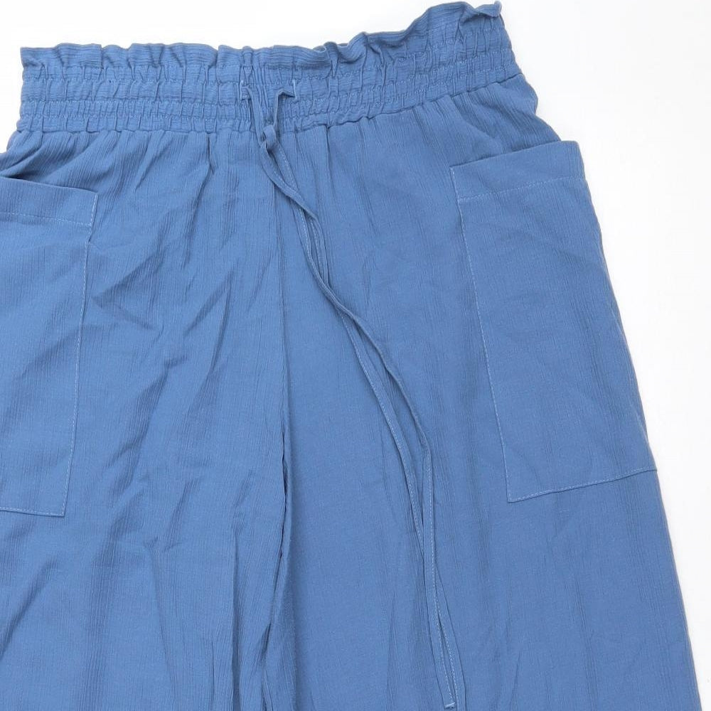 TU Womens Blue Polyester Culotte Shorts Size 14 L20 in Regular Drawstring