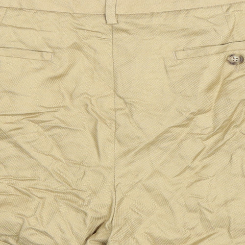 Marks and Spencer Womens Brown Lyocell Chino Shorts Size 14 L4 in Regular Zip
