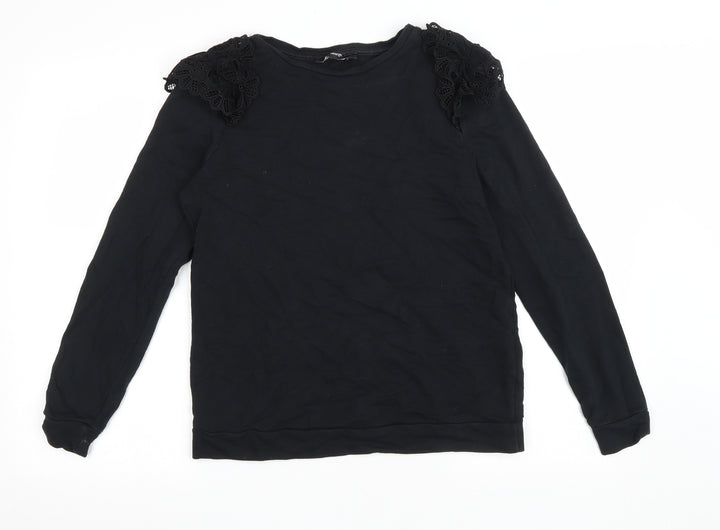 George Womens Black Cotton Pullover Sweatshirt Size S Pullover - Lace details