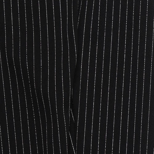 I SAW IT FIRST Womens Black Striped Polyester Carrot Trousers Size 8 L25.5 in Regular