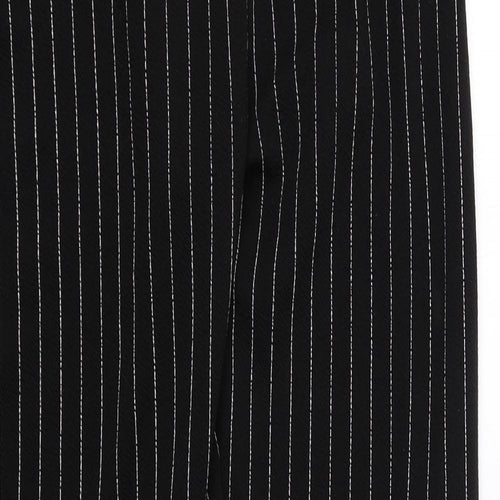 I SAW IT FIRST Womens Black Striped Polyester Carrot Trousers Size 8 L25.5 in Regular