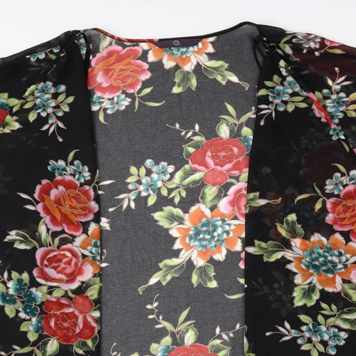 e. Womens Multicoloured V-Neck Floral Polyester Cardigan Jumper Size 22