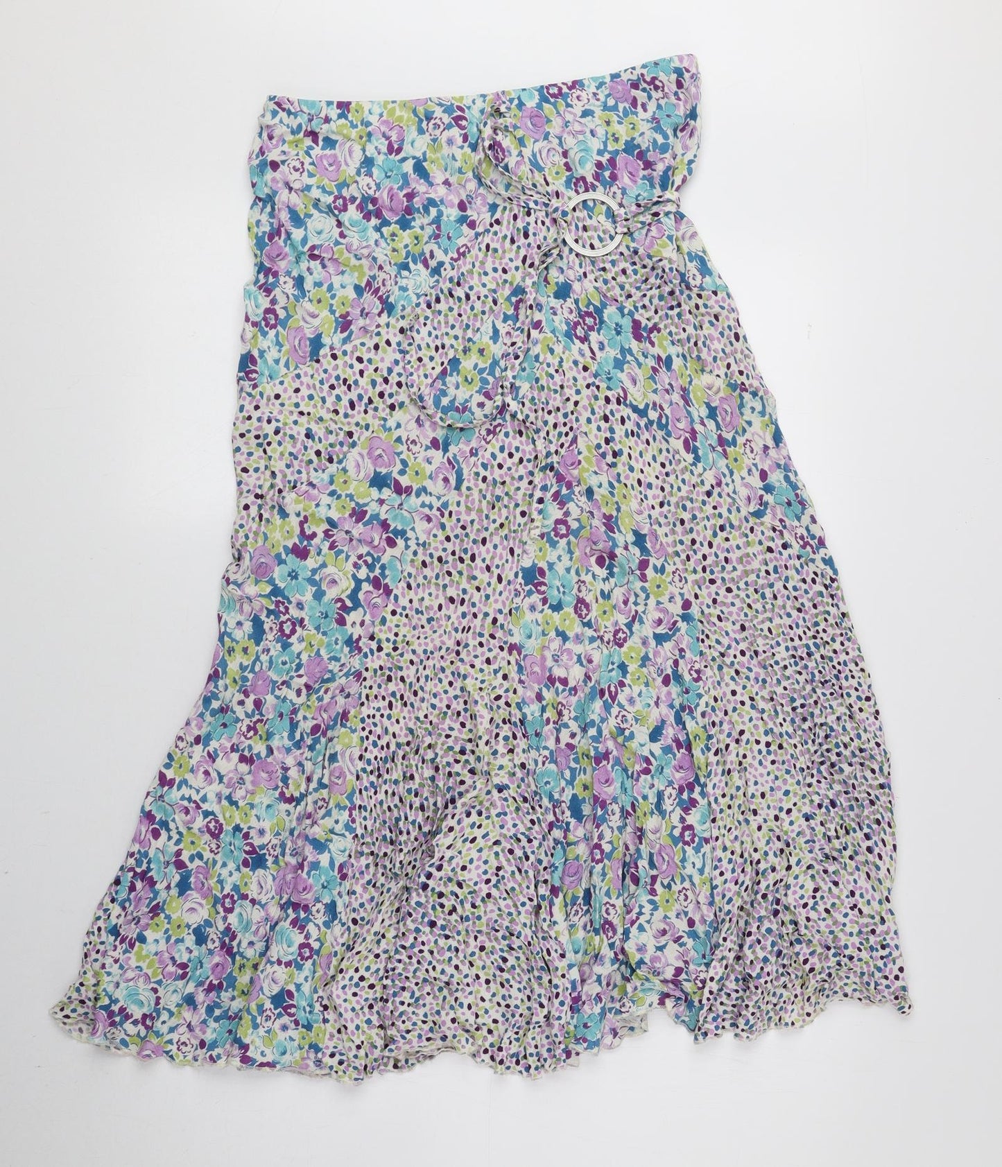 Marks and Spencer Womens Multicoloured Geometric Viscose Flare Skirt Size 8