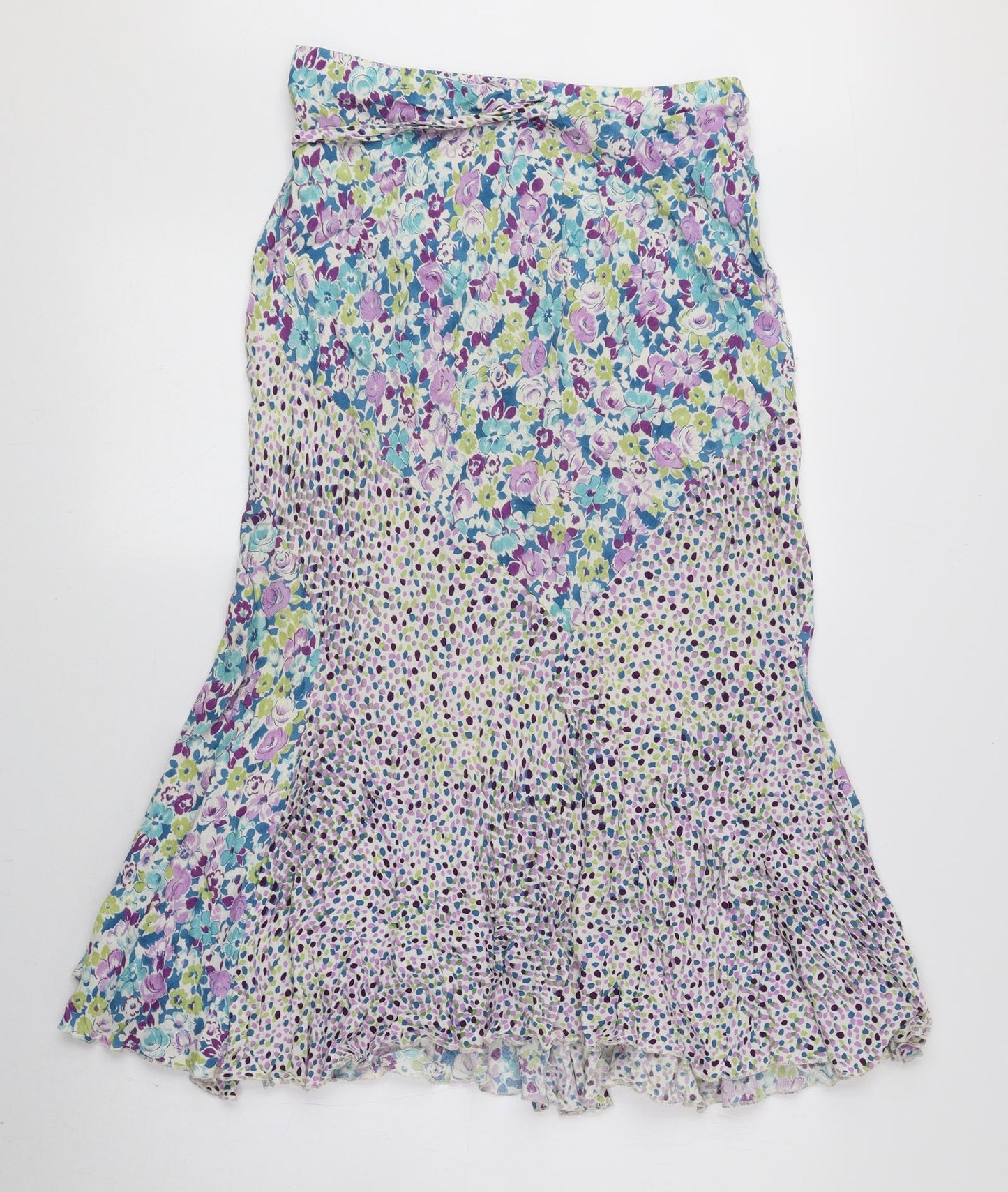 Marks and Spencer Womens Multicoloured Geometric Viscose Flare Skirt Size 8