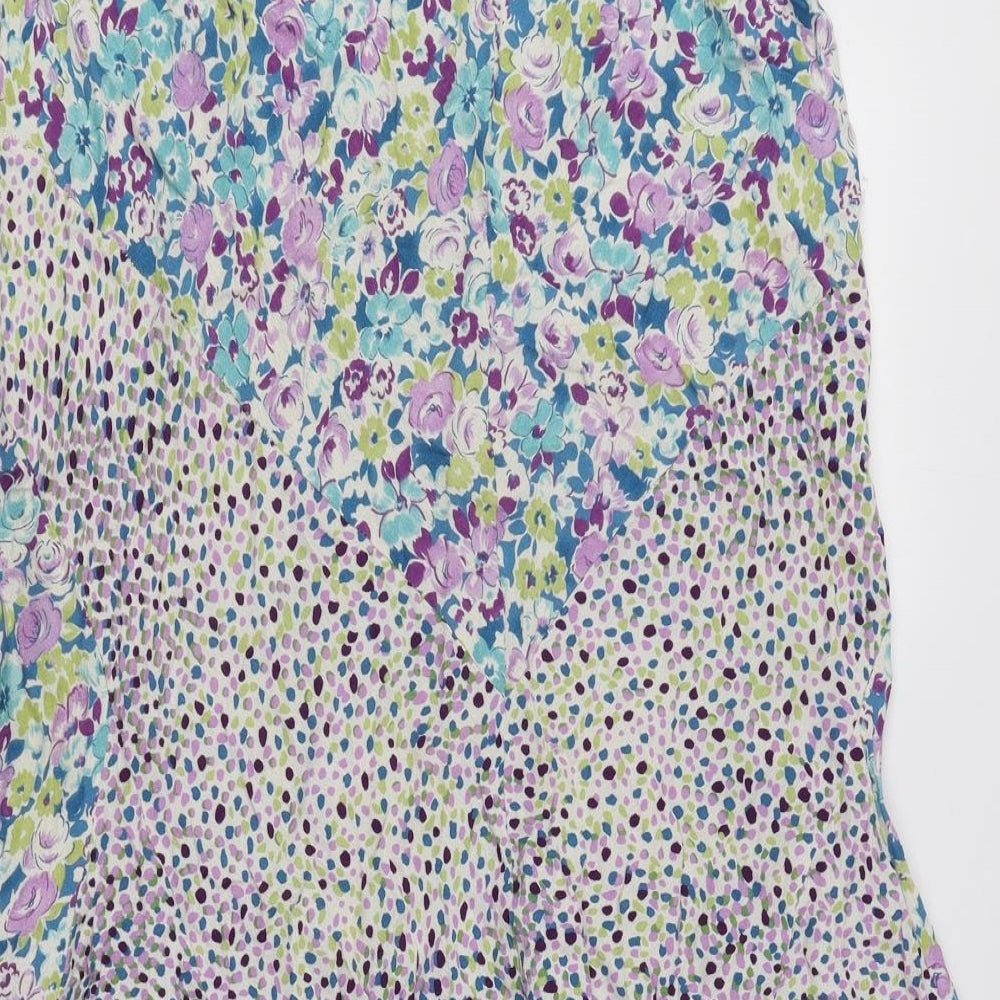 Marks and Spencer Womens Multicoloured Geometric Viscose Flare Skirt Size 8