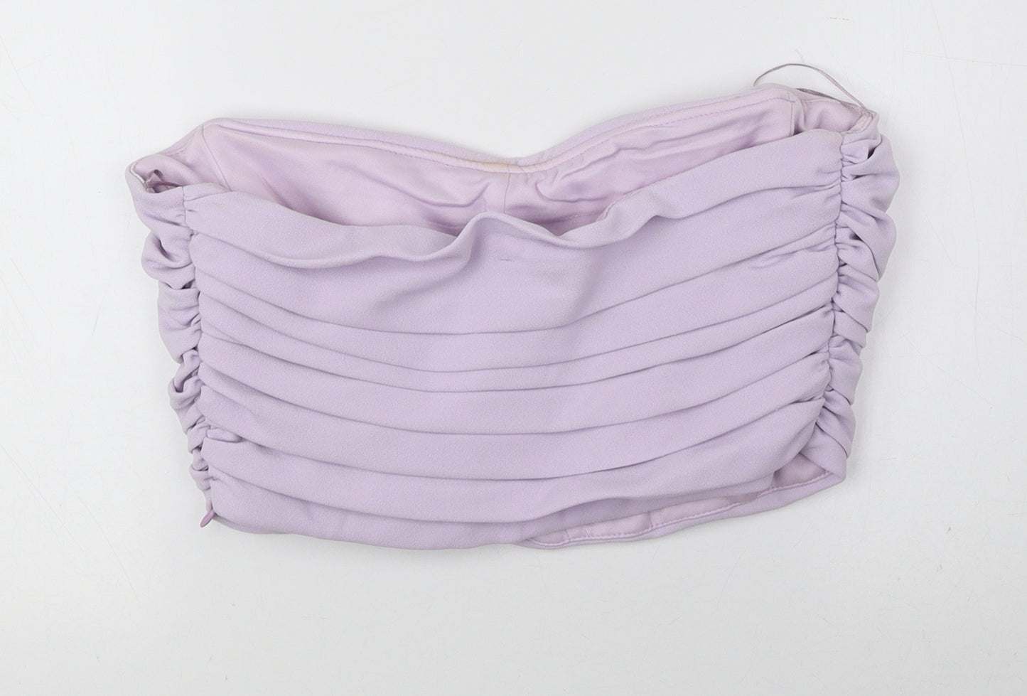 Zara Womens Purple Polyester Cropped Blouse Size M Off the Shoulder