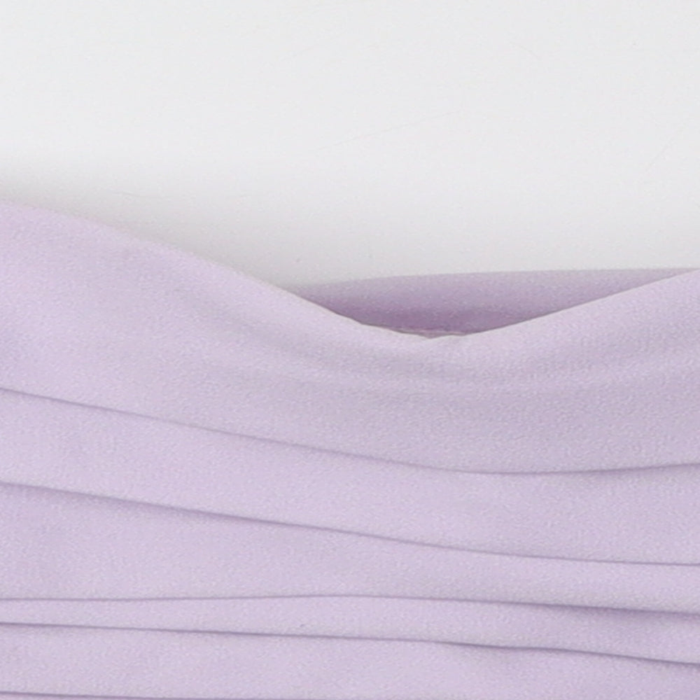 Zara Womens Purple Polyester Cropped Blouse Size M Off the Shoulder