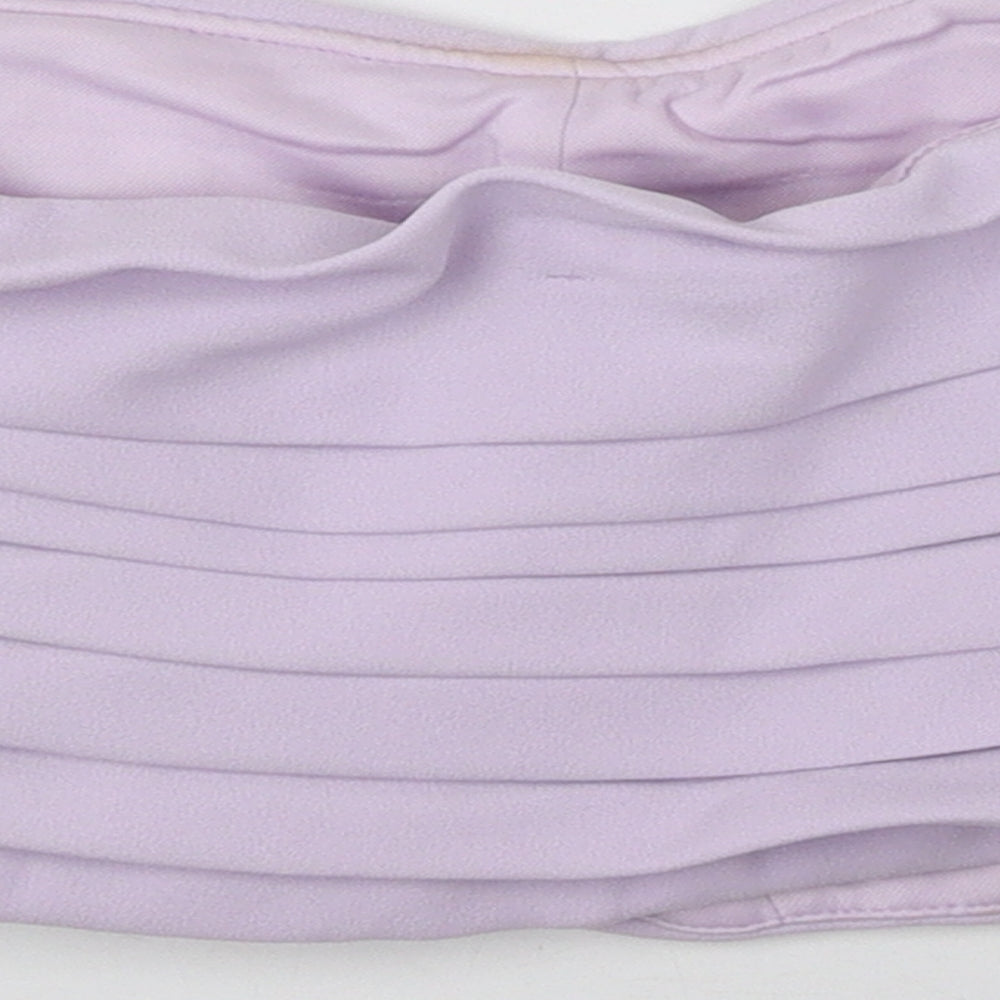 Zara Womens Purple Polyester Cropped Blouse Size M Off the Shoulder