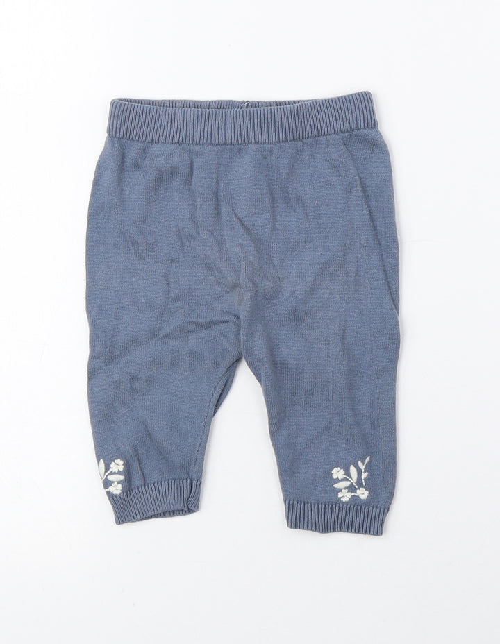 TU Baby Blue Cotton Jogger Leggings Size 0-3 Months Pullover